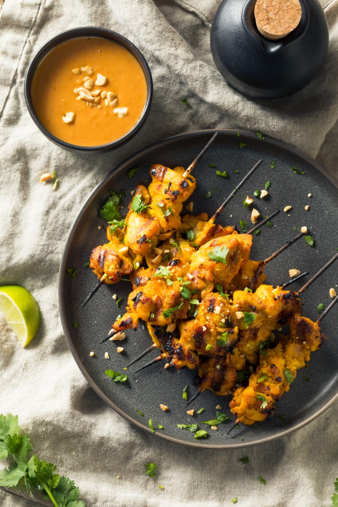 chicken satay with peanut sauce