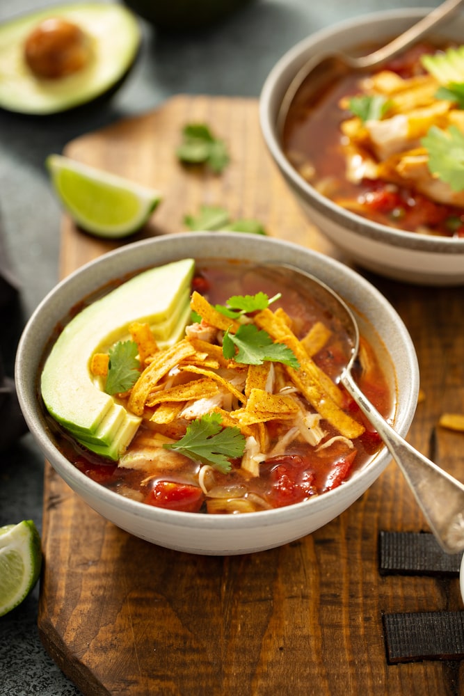 Easy keto chicken tortilla soup