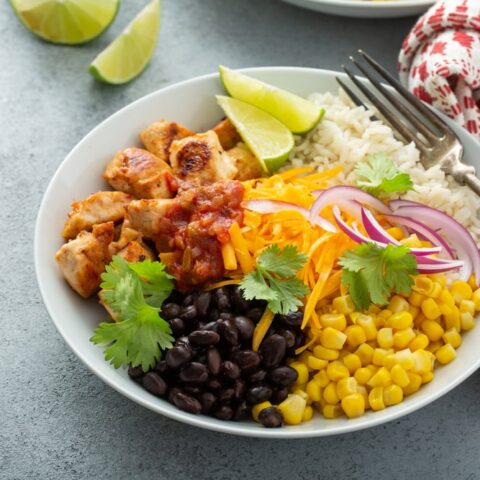 Healthy Chicken Burrito Protein Bowl