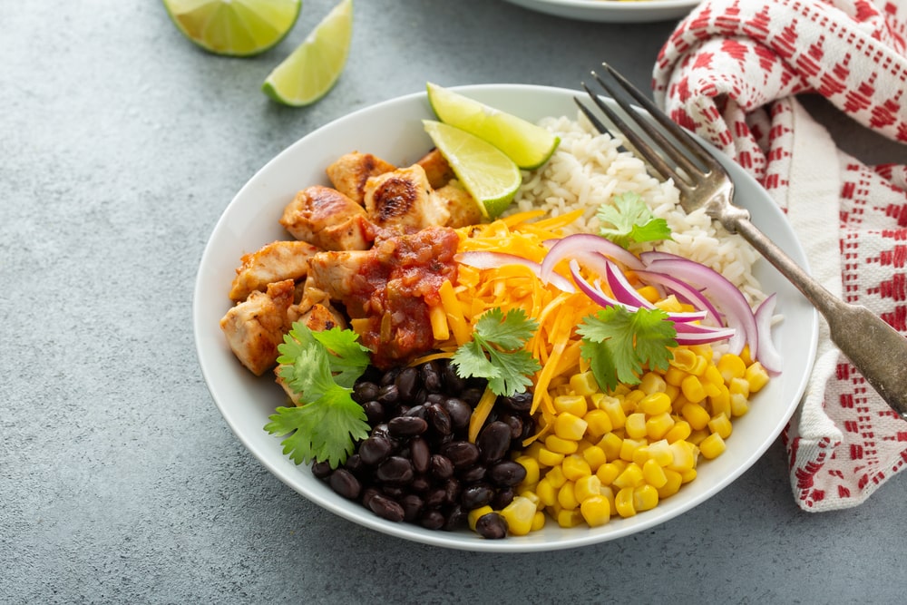 Healthy Chicken Burrito Protein Bowl