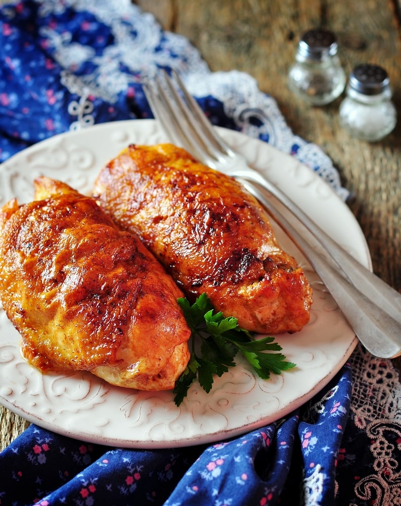 Roasted Red Pepper Spinach Mozzarella Stuffed Chicken Breast