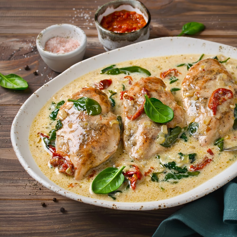 Easy Keto Creamy Chicken Spinach Bake