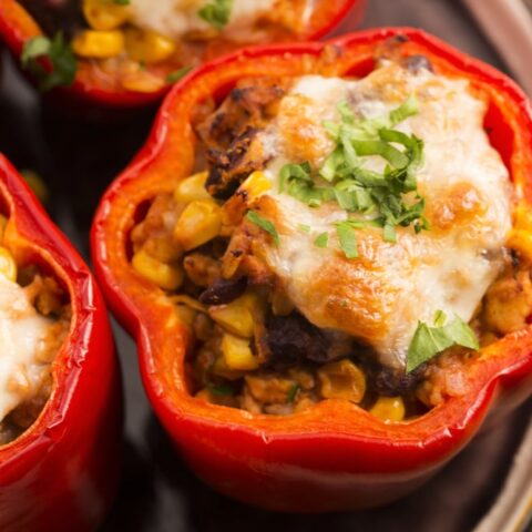 Easy keto chicken stuffed peppers