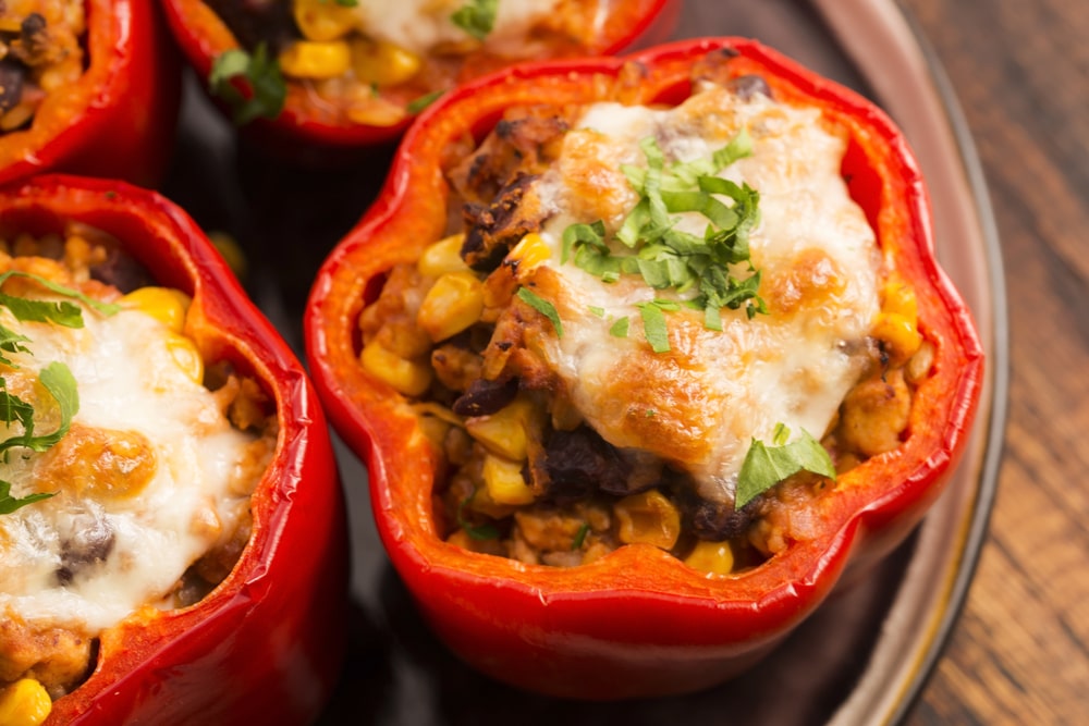 Easy keto chicken stuffed peppers