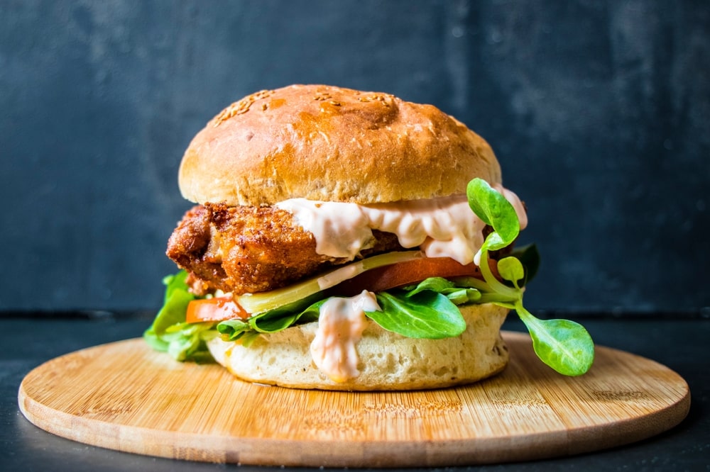 Simple grilled chicken sandwich