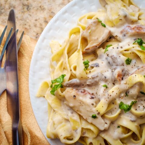 Crockpot Chicken Fettuccine Alfredo