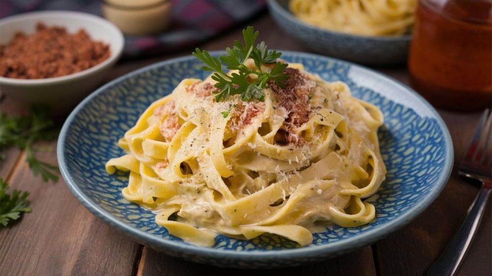 Easy Crockpot Chicken Fettuccine Alfredo