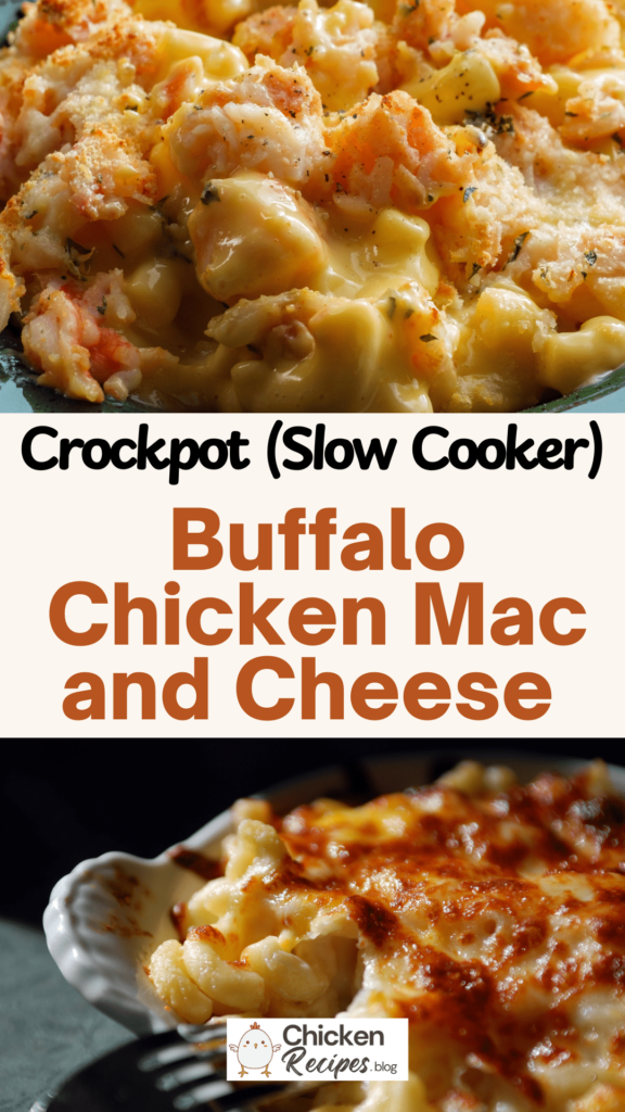 Easy Crockpot Buffalo Chicken Mac and Cheese