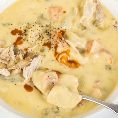 Easy crockpot 4 ingredient chicken and dumplings