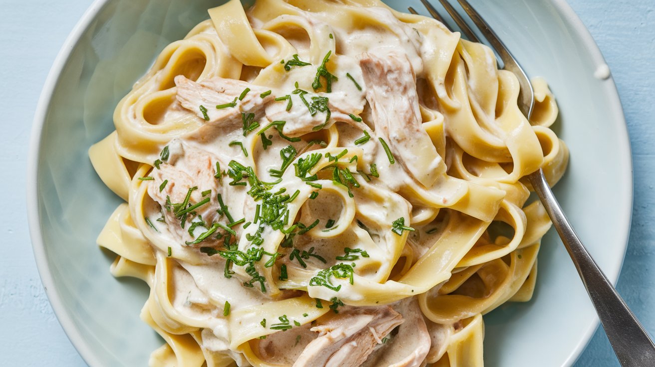 Quick Crockpot Egg Noodles And Chicken