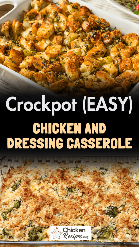 Slow Cooker Crockpot Chicken And Dressing Casserole