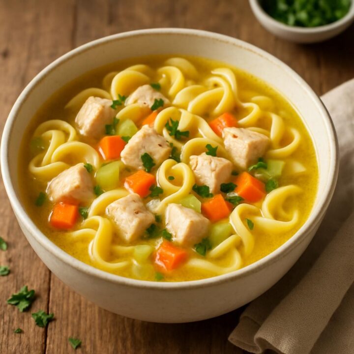 Keto Chicken Soup With Egg Noodles