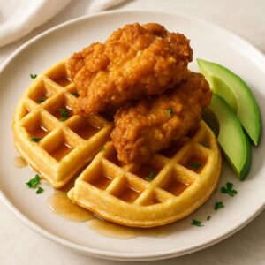 Keto Crispy Chicken & Waffles