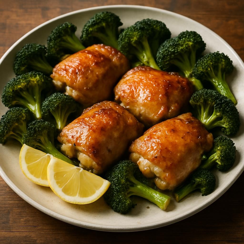 Sheet Pan Chicken Thighs with Broccoli