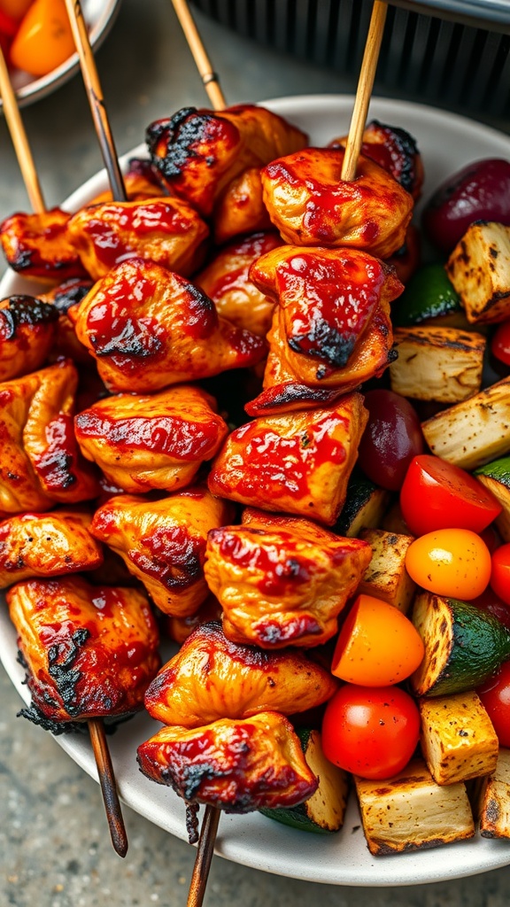 BBQ Air Fryer Chicken Skewers