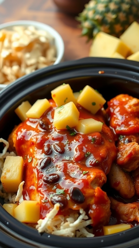 Crockpot BBQ Chicken with Pineapple