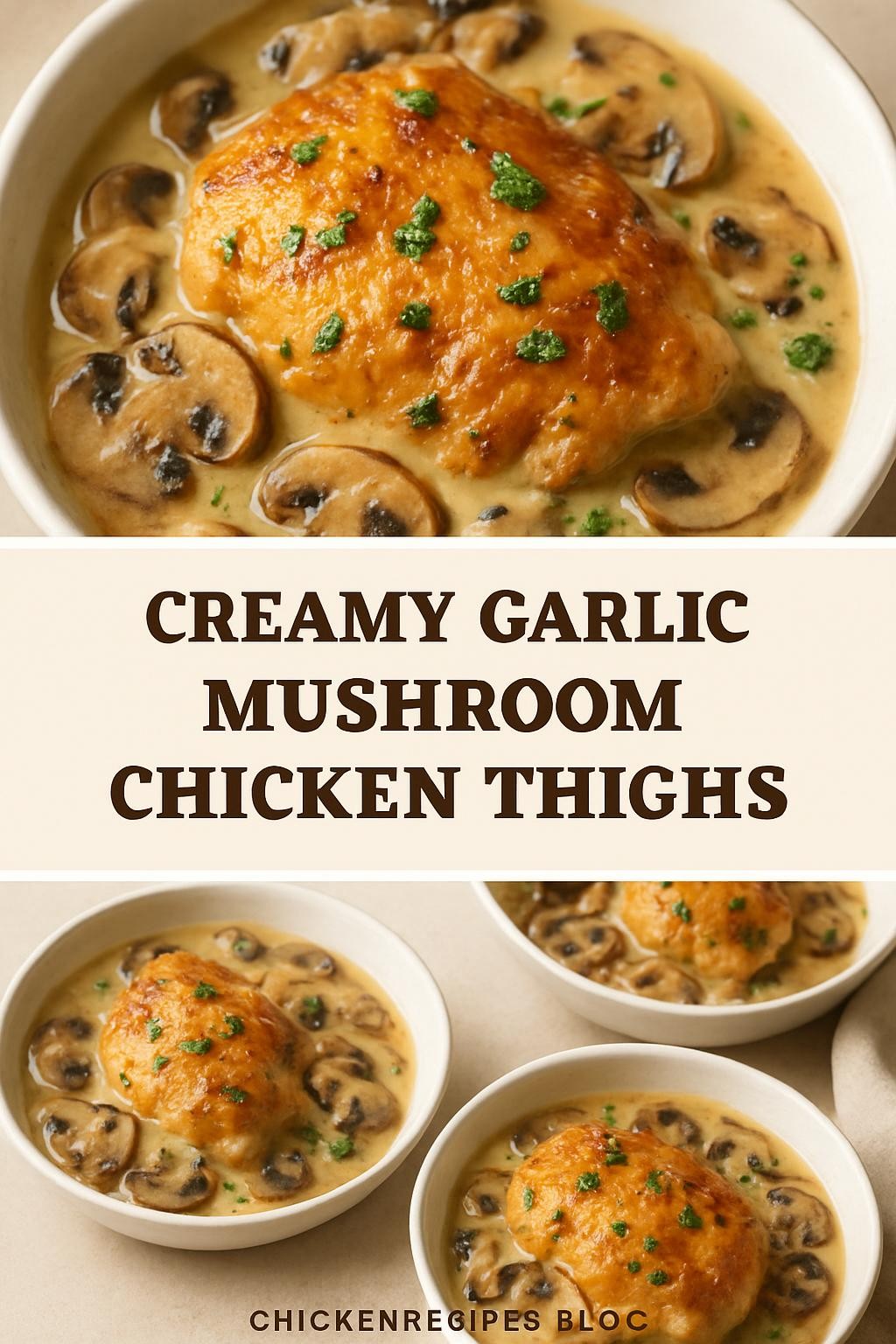 Creamy Garlic Mushroom Chicken Thighs