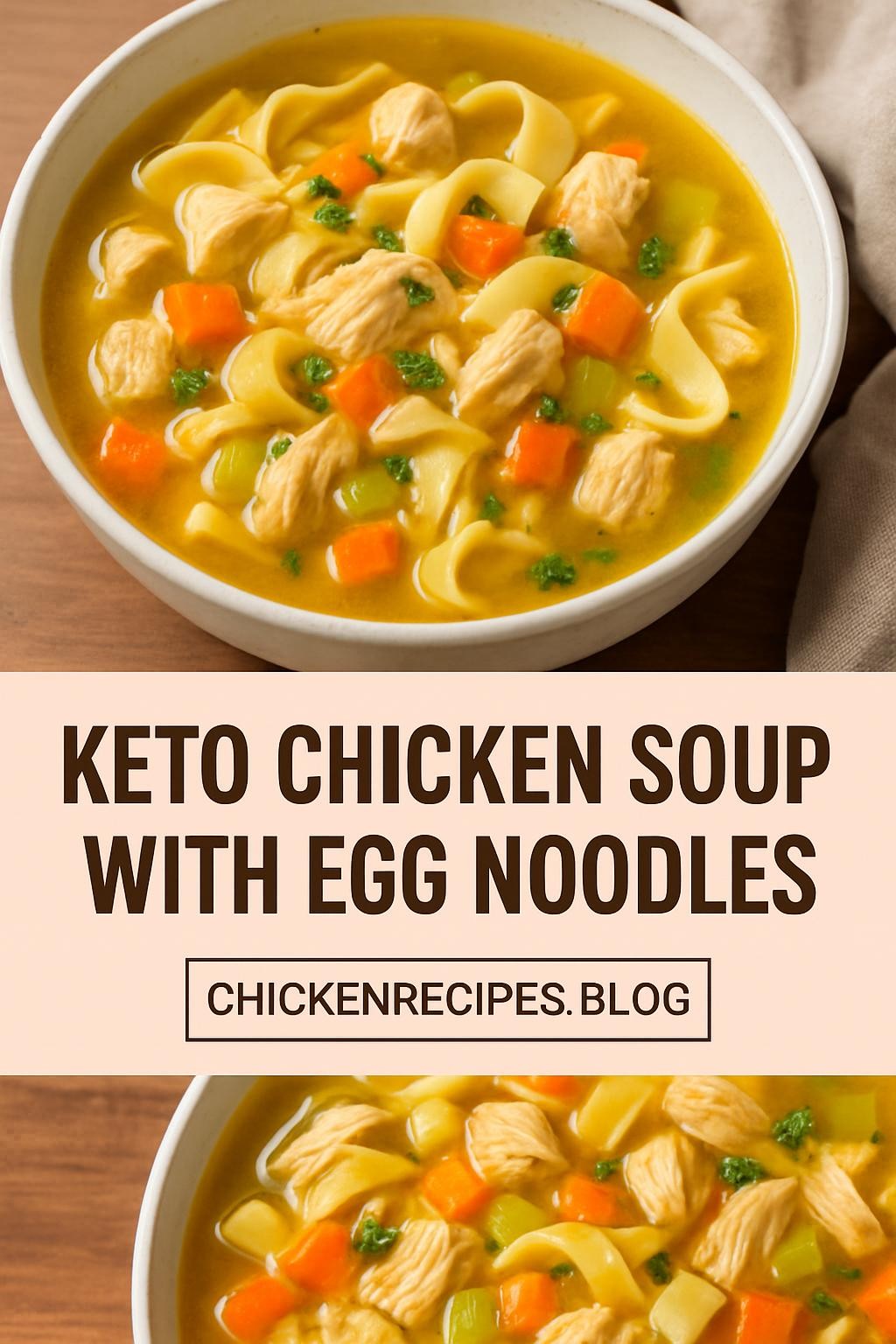 Keto Chicken Soup with Egg Noodles