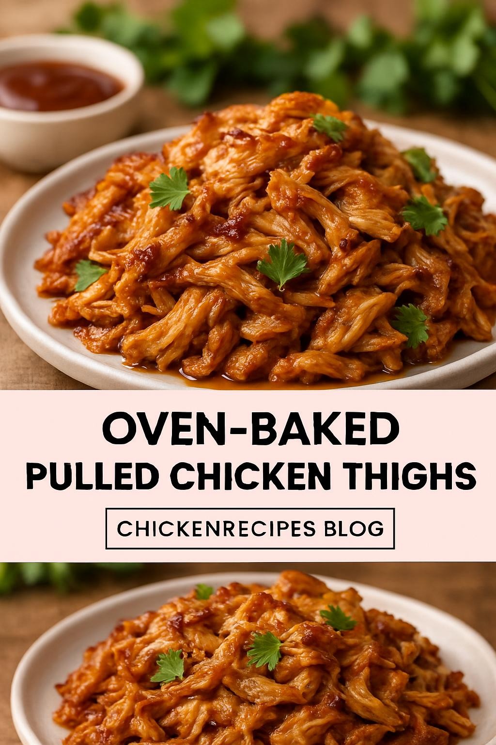Oven-Baked Pulled Chicken Thighs