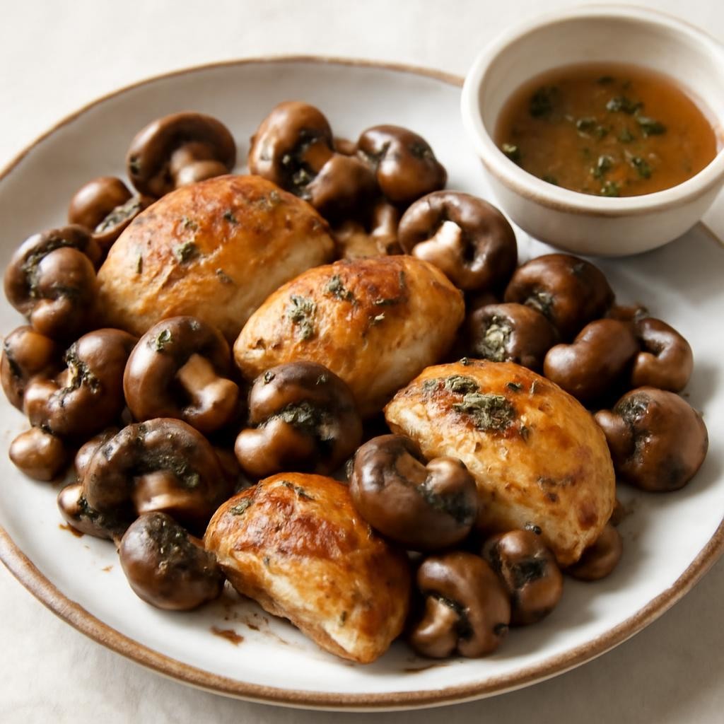 Air Fryer Chicken And Mushrooms