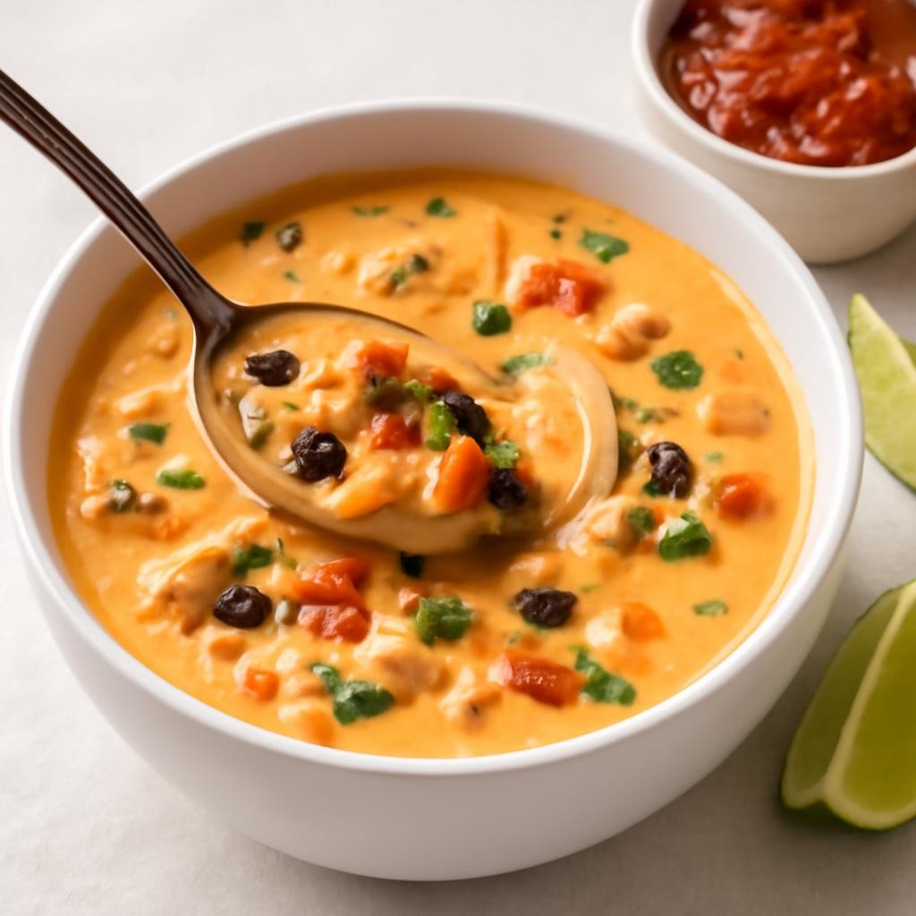 Crockpot Creamy Chicken Taco Soup