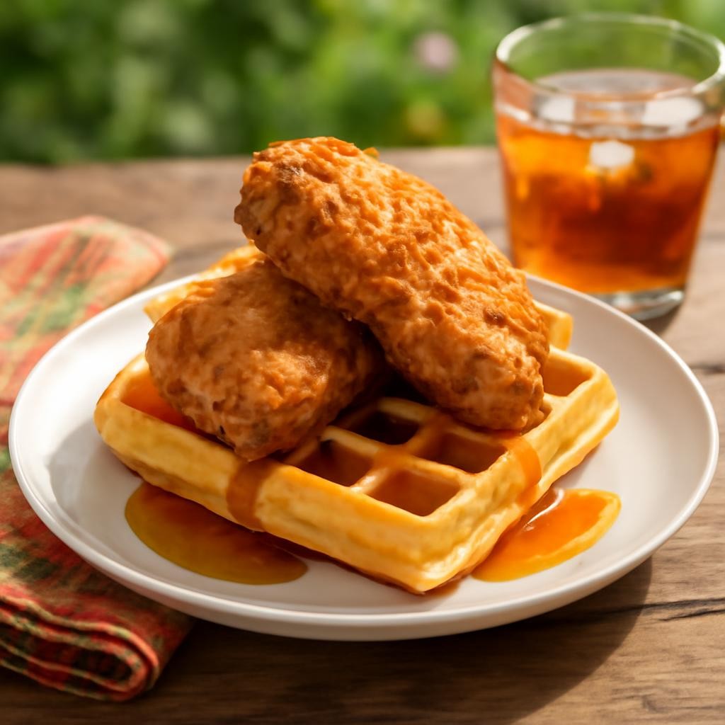 Keto Crispy Chicken & Waffles
