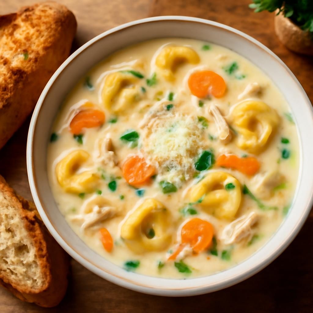 crockpot chicken tortellini soup