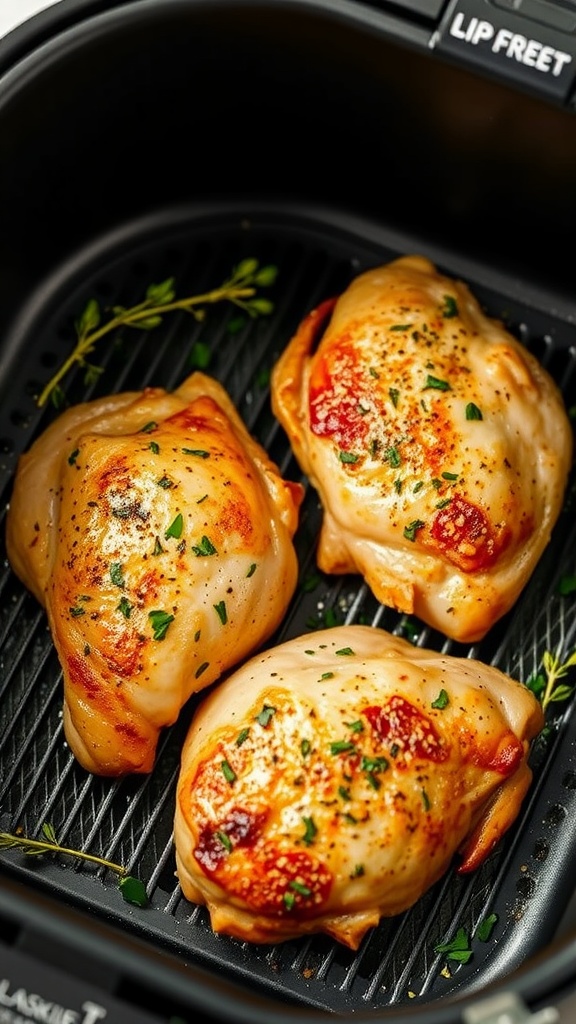 Delicious Garlic Parmesan Air Fryer Chicken Thighs