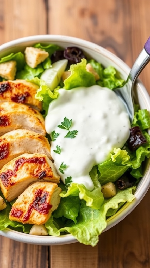 Greek Yogurt Ranch Chicken Salad in a bowl