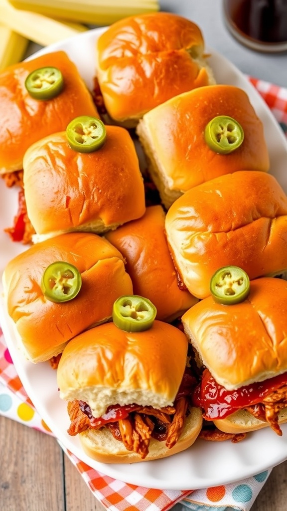 Honey Garlic Shredded BBQ Chicken Sliders