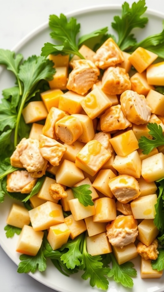 Honey Mustard Chicken Salad with Apples on a plate