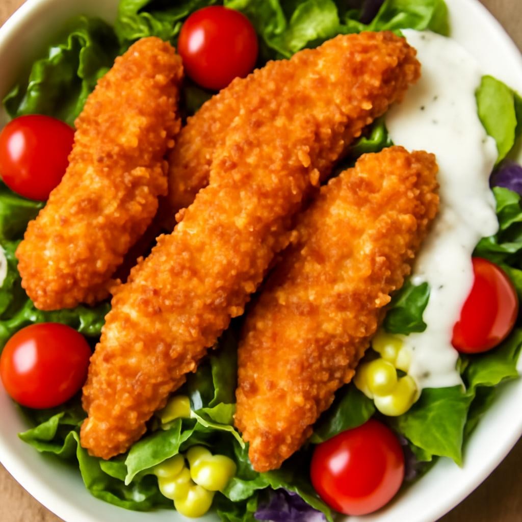 Air Fried Chicken Tender Salad