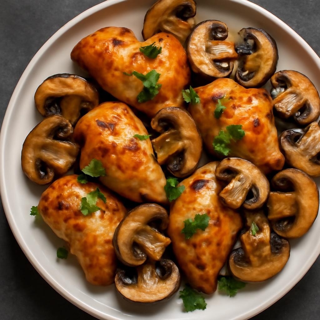 Air Fryer Chicken And Mushrooms
