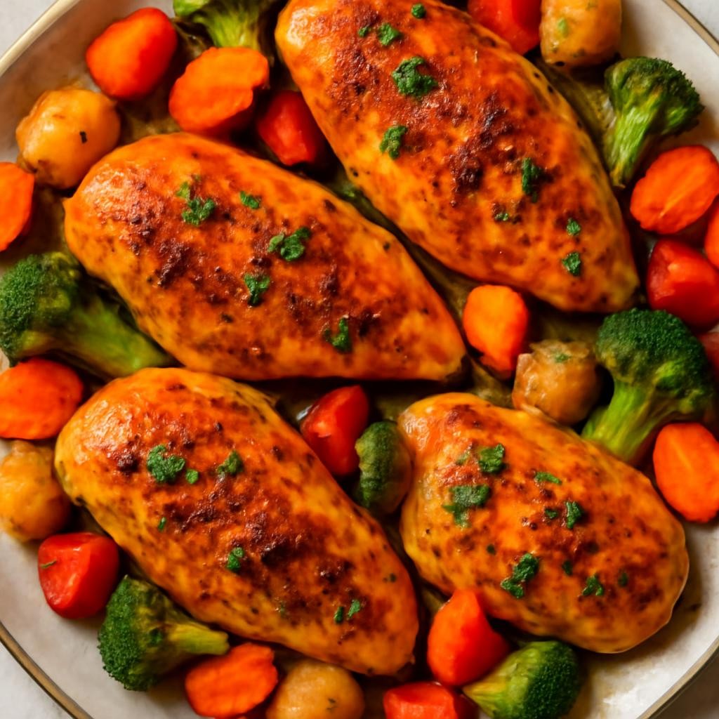 Baked Chicken Breasts and Vegetables