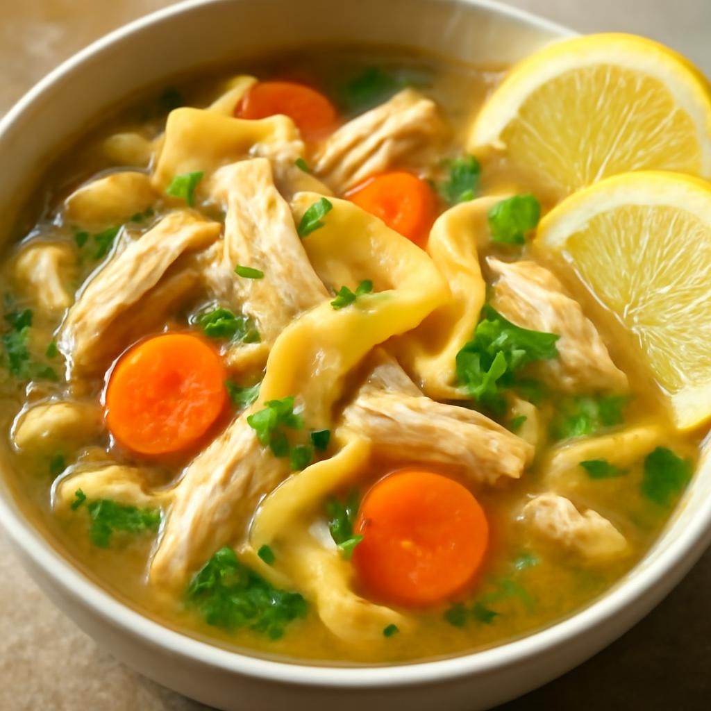 Keto Chicken Soup with Egg Noodles