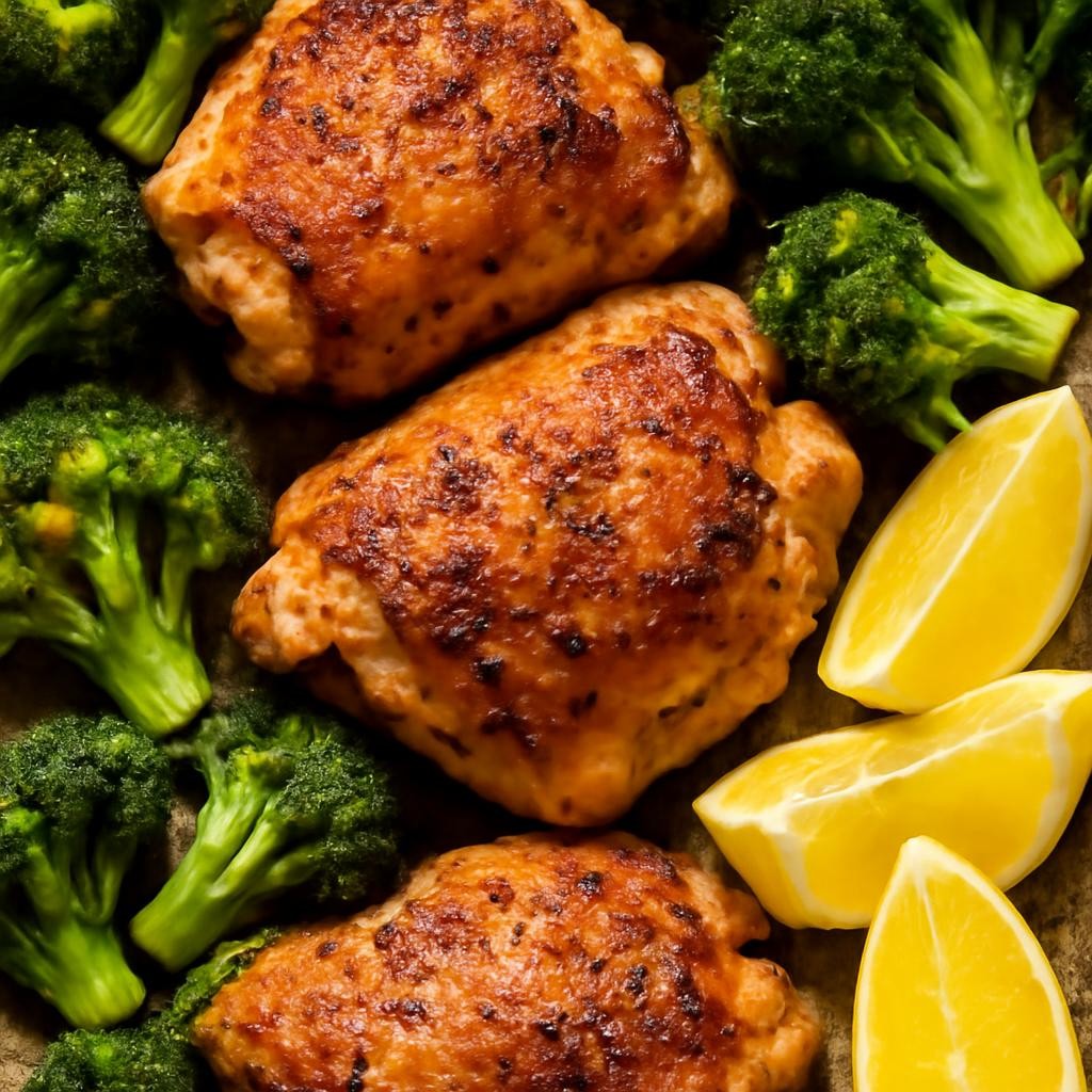 Sheet Pan Chicken Thighs with Broccoli