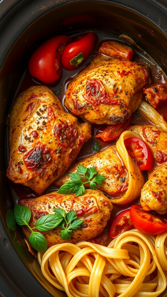 Italian Chicken and Peppers crockpot recipe