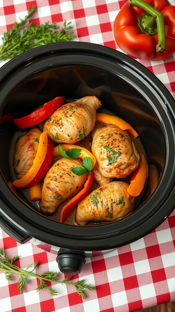 Slow Cooker Italian Chicken with Peppers