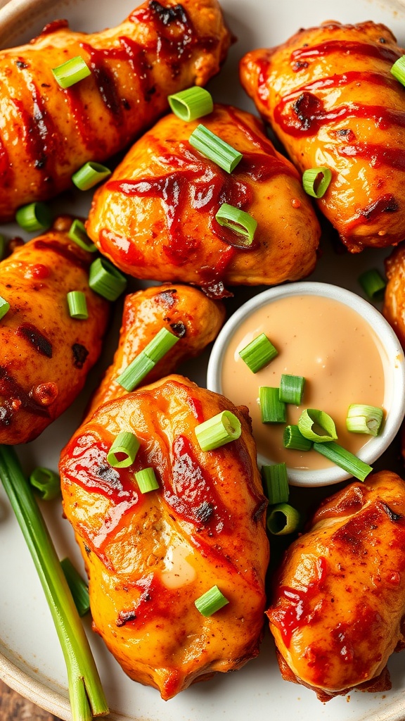 Plate of Spicy Cajun Chicken Breasts garnished with green onions.