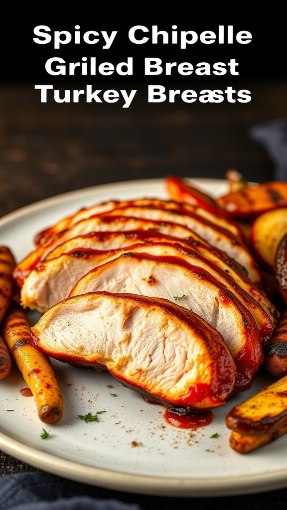 Spicy Chipotle Grilled Turkey Breast on a plate