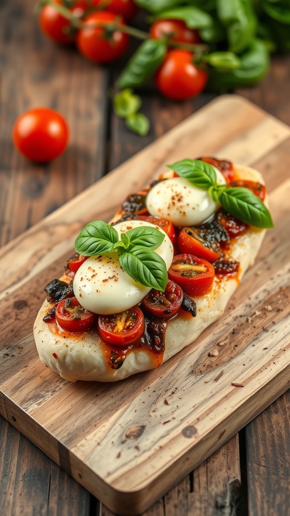 Stuffed chicken breast with sun-dried tomatoes and mozzarella