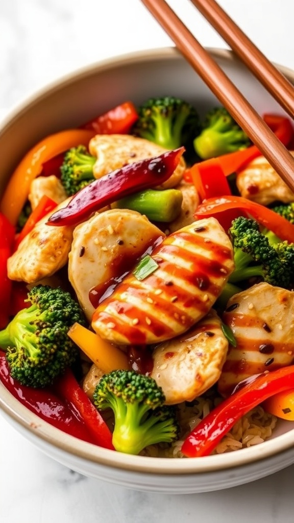 Delicious Teriyaki Chicken Breast Stir-Fry with colorful vegetables.