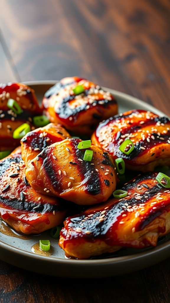 Teriyaki Grilled Chicken Thighs on a plate