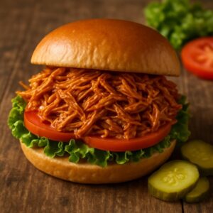 Crockpot Shredded Chicken Sandwiches