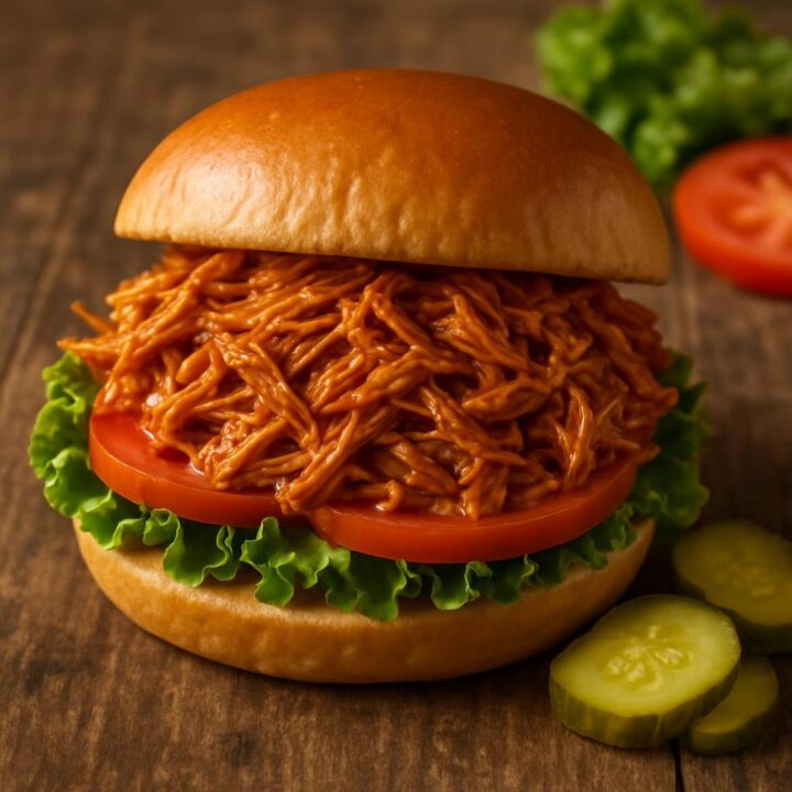 Crockpot Shredded Chicken Sandwiches