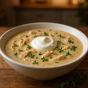 Low Carb Creamy Chicken Thyme Soup