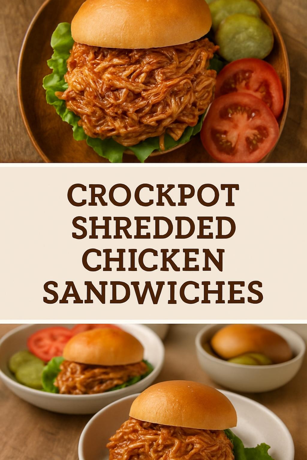 Crockpot Shredded Chicken Sandwiches