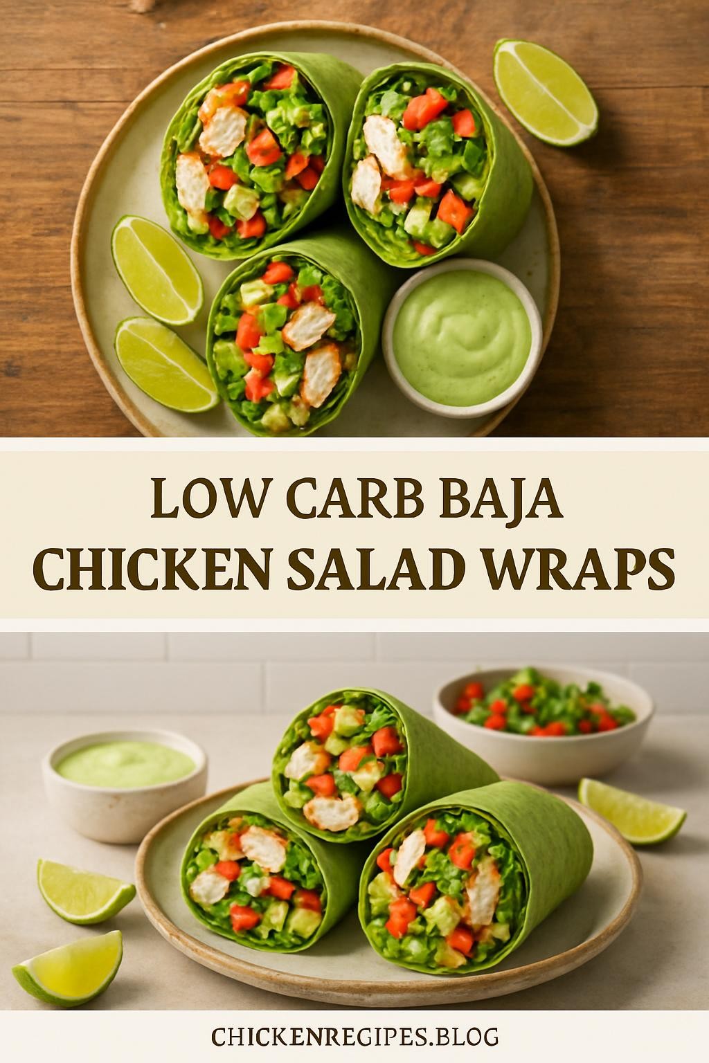 Low Carb Baja Chicken Salad Wraps 