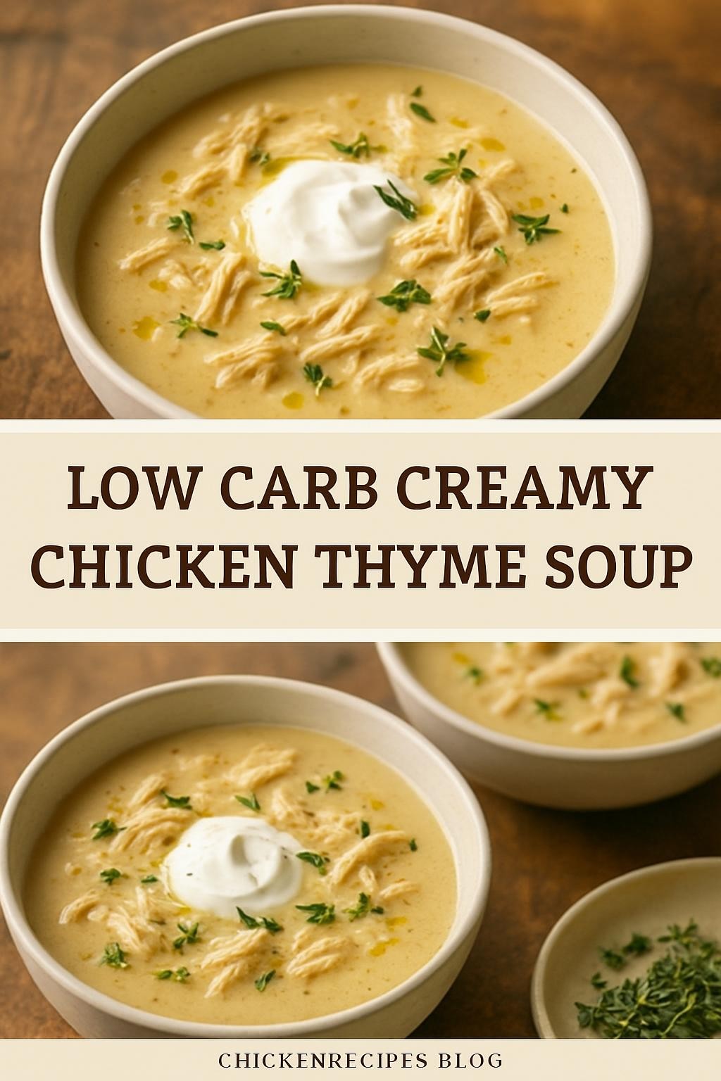 Low Carb Creamy Chicken Thyme Soup