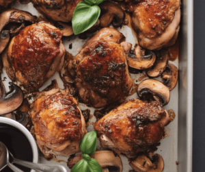 easy Balsamic Roasted Chicken Thighs